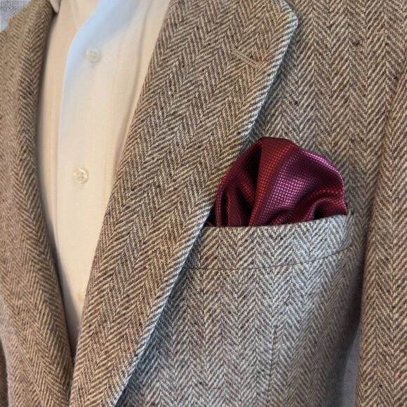 Pocket Square 8.5x8.5in Solid Boudreaux PolySilk - Picture 1 of 2